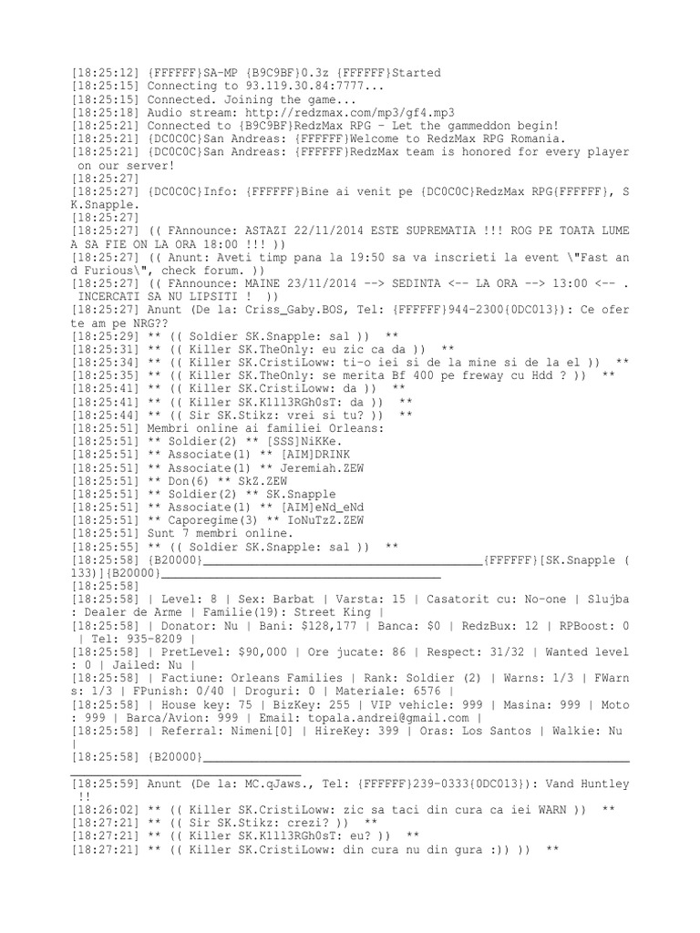 RedzMax RPG Game Session Log | PDF
