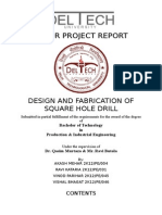 Minor Project Report: Design and Fabrication of Square Hole Drill