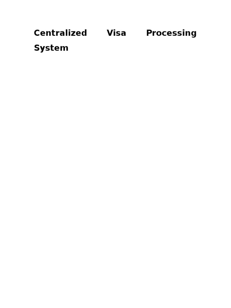 Synopsis Centralized Visa Processing System PDF Oracle Database