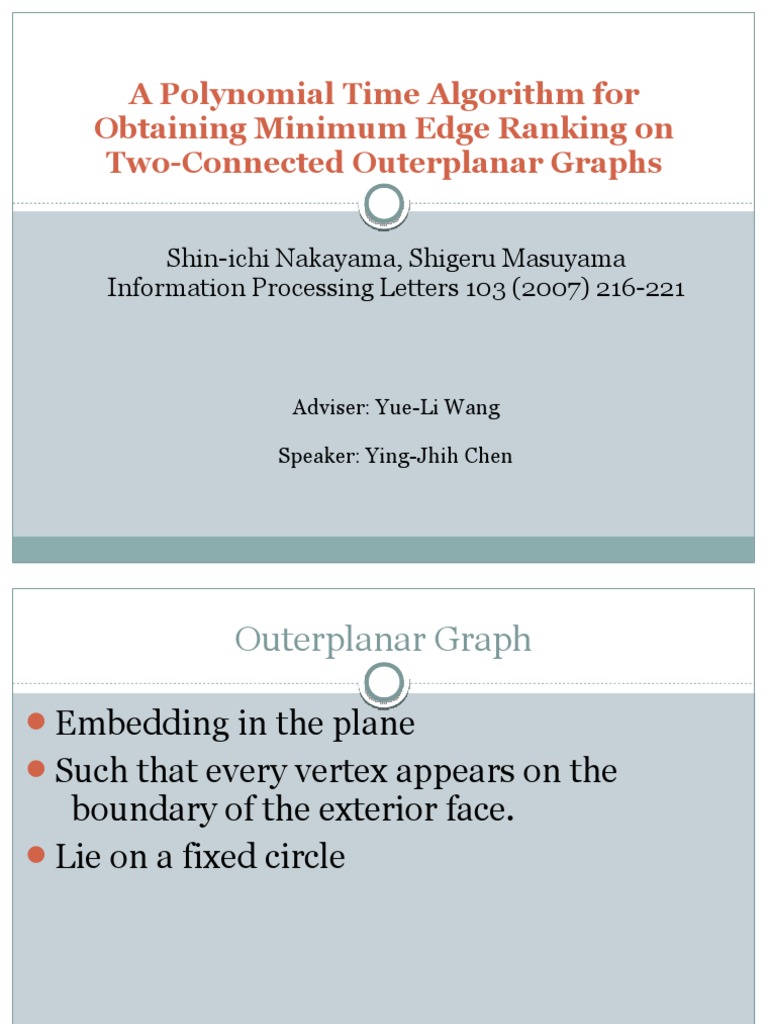 A Polynomial Time Algorithm For Obtaining Minimum Edge | PDF | Vertex ...