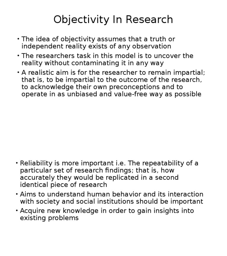 Understanding Objectivity in Research | PDF