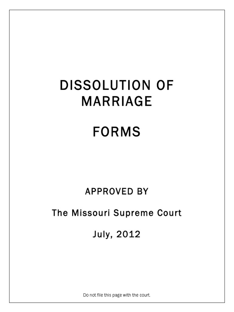Missouri Dissolution of Marriage Forms Package PDF