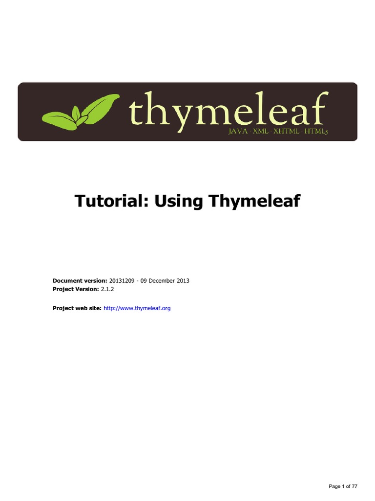 Using Thymeleaf Xhtml Document Object Model
