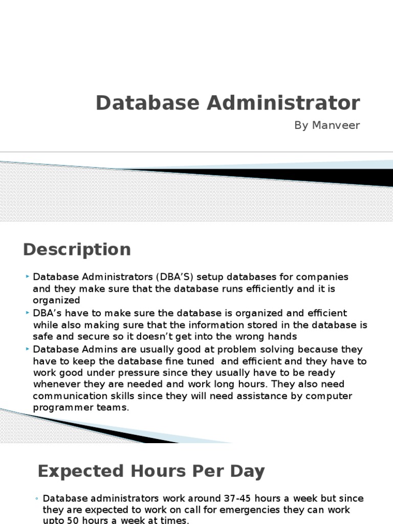 Database Administrator | PDF | Business