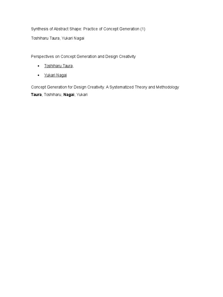 Concept Generation in Design Creativity | PDF | Art