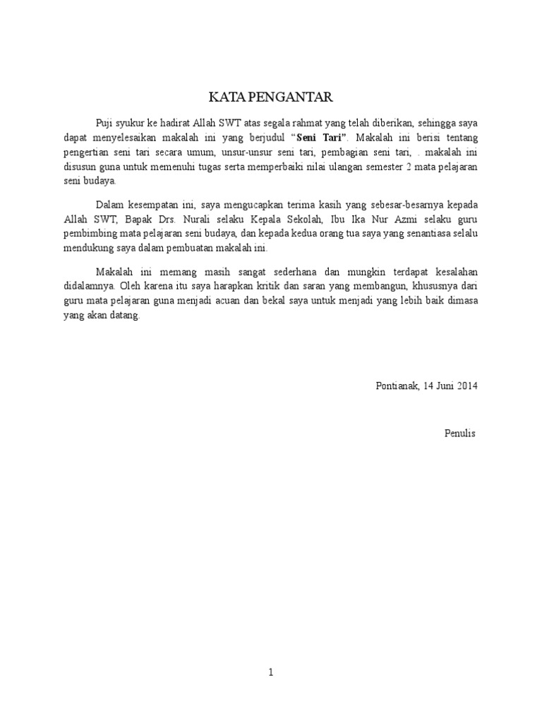 Contoh Makalah Seni Tari Nusantara Menjawab Soal