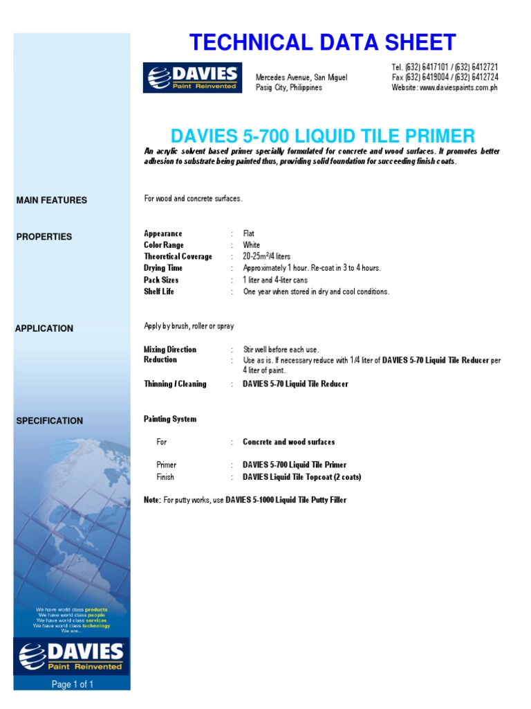 Davies Metal Primer - Davies Paints Philippines, Inc.