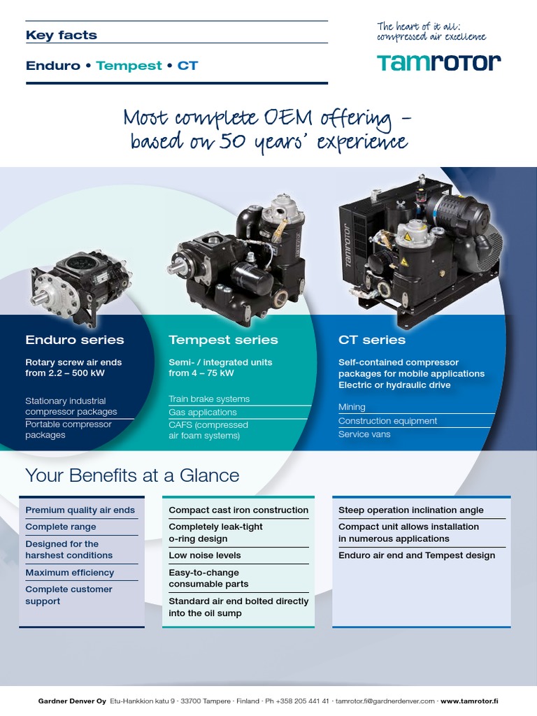 Tamrotor Compressor Product Overview | PDF | Gas Compressor | Vehicles