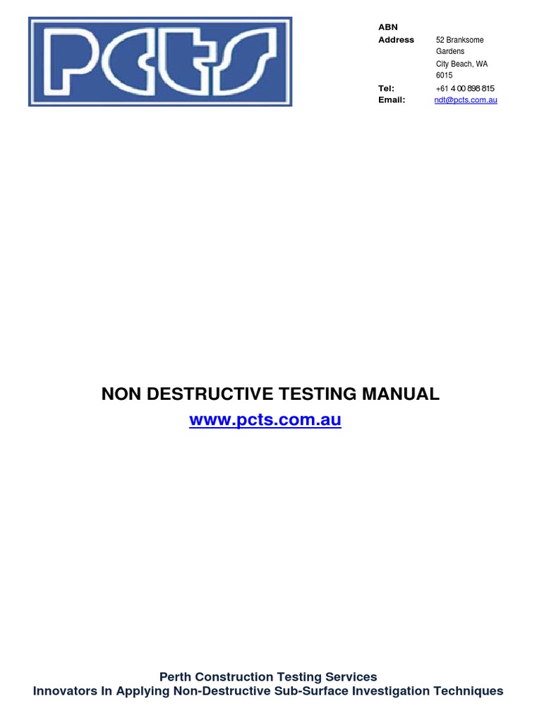 Non-Destructive Testing Techniques | PDF