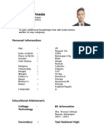 Latzman M. Pineda: Personal Information