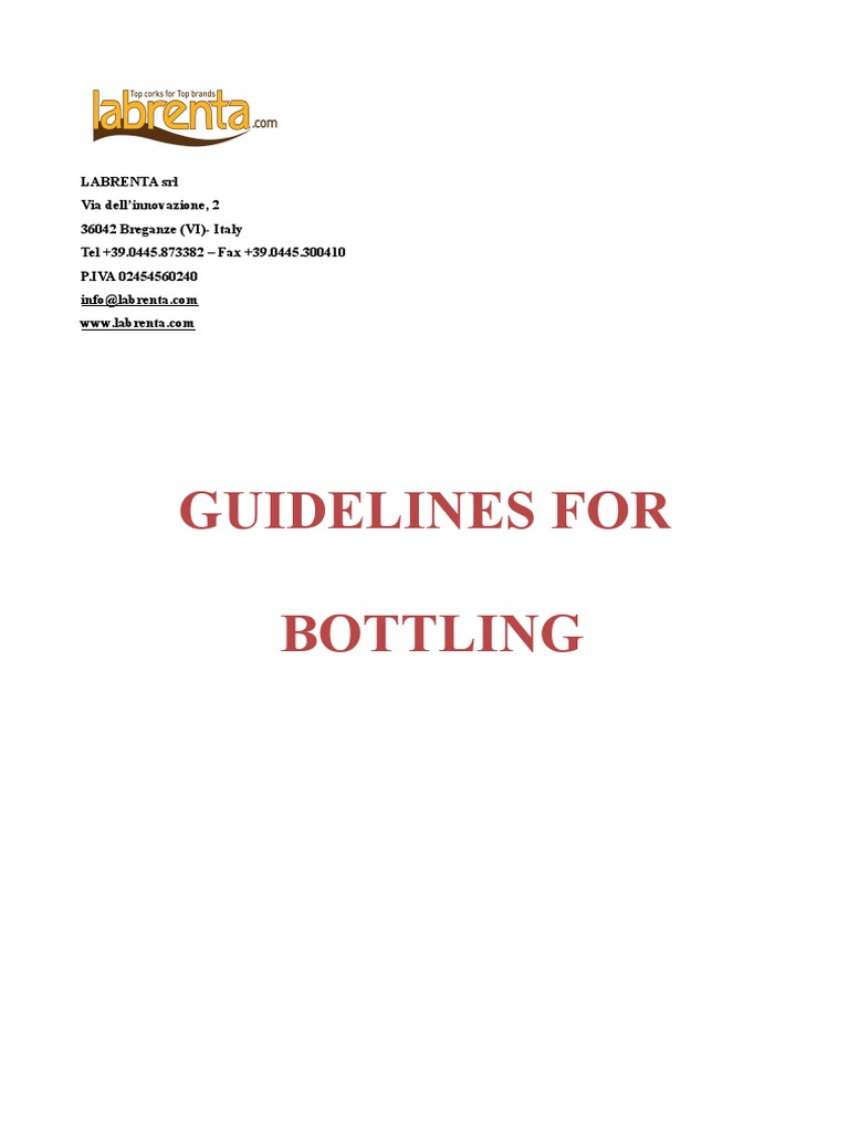 Guidelines For Bottling | PDF | Chemistry | Applied And ...