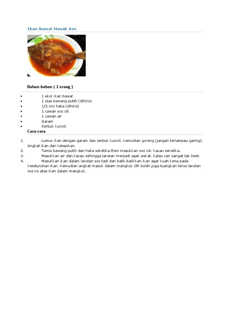Ikan Bawal Masak Sos Pdf