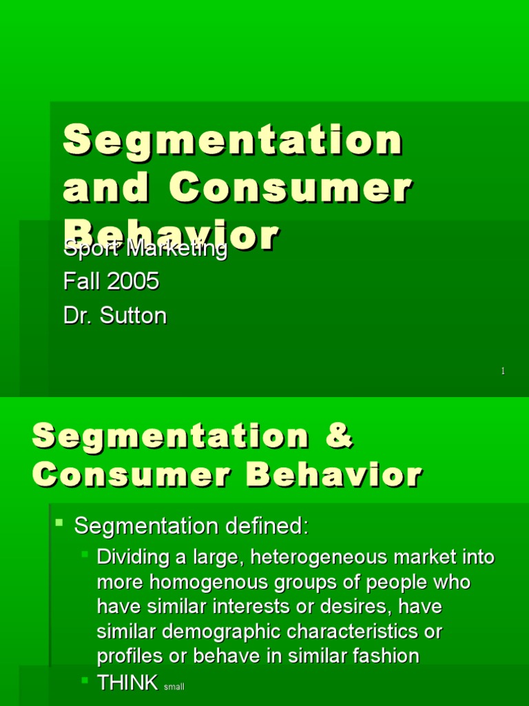 Segmentation in Sport Marketing | PDF | Market Segmentation | Consumer ...