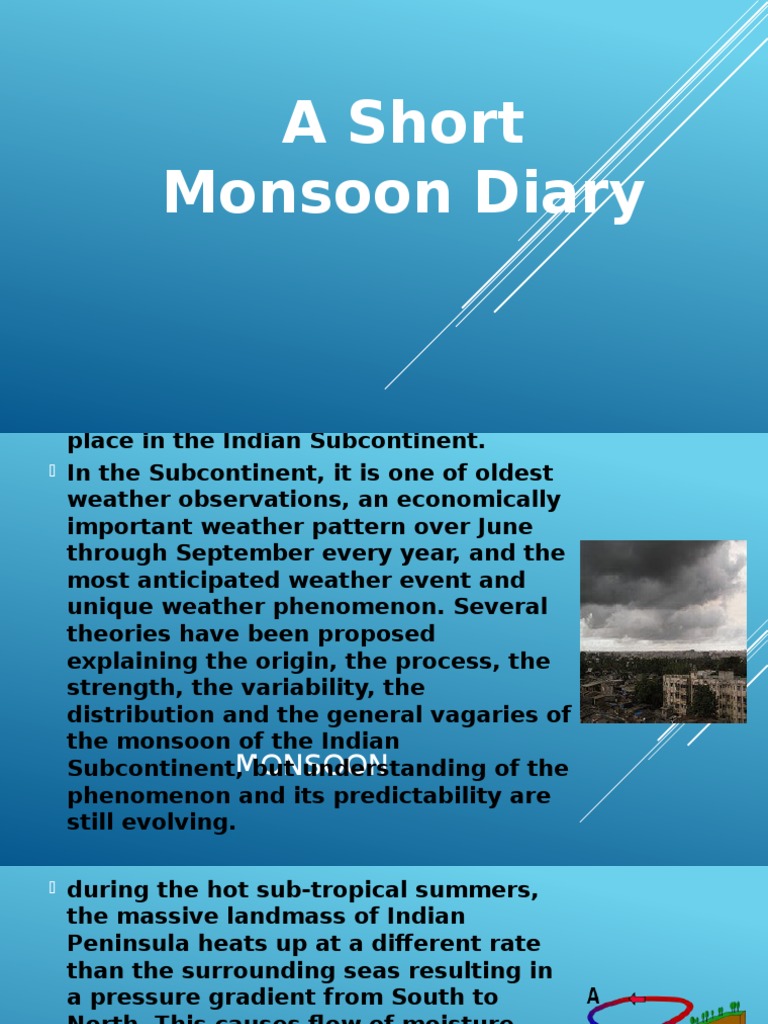 A Short Monsoon Diary PDF Monsoon Weather