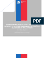 Norma Técnica de Identificación y Evaluación de Factores de Riesgo Asociados a Trastornos Musculoesqueléticos Relacionados Al Trabajo TMERT 2