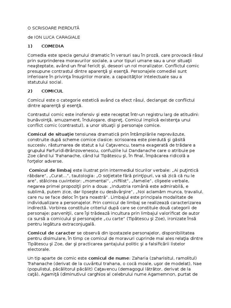 O scrisoare Pierdut?