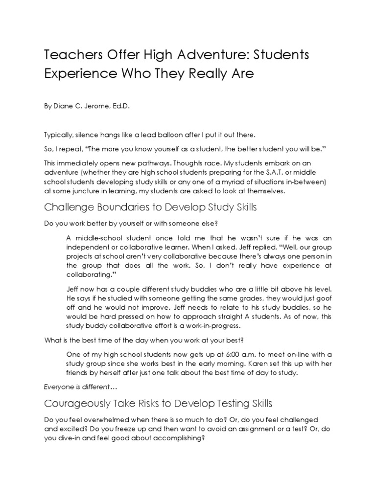 High Adventure PDF Learning Cognitive Science