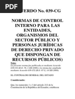 Acuerdo A-039-2023: Normas de Control Interno | PDF