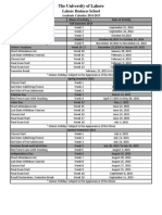 Lahore Business School: Description Week of Activity Date of Activity Academic Calendar 2014-2015 Fall Semester 2014