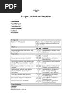 Project Initiation Checklist