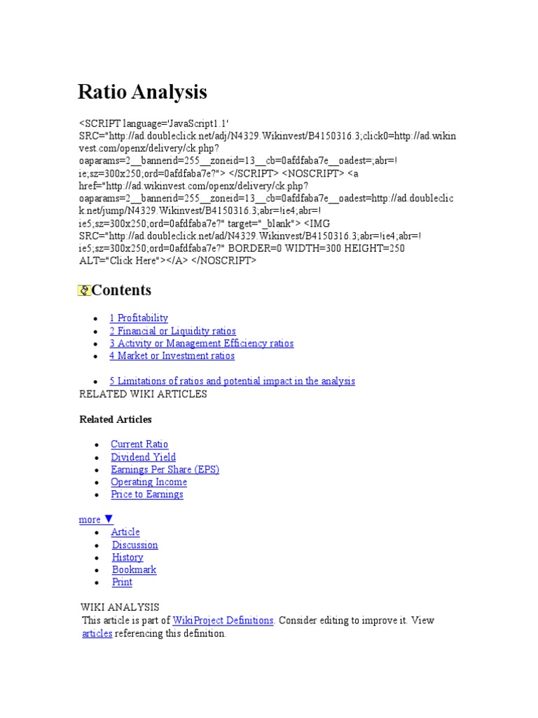 Understanding Ratio Analysis in Finance | PDF | Career & Growth