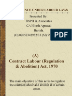 Compliance Under Labour Laws: Presented By: RSPH & Associates CA Hitesh Agrawal Baroda. (O) 02652342932/33 (M) 9998028737