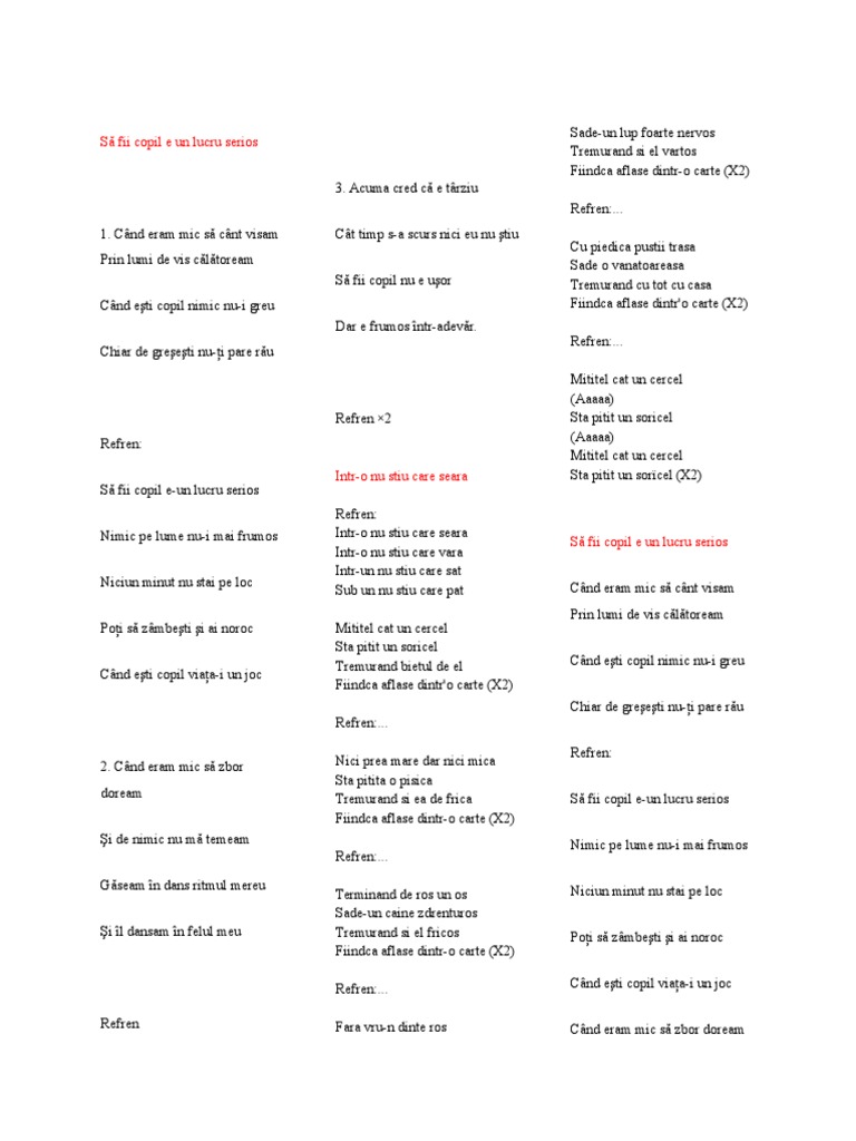 Versuri Cantece Copii Pdf