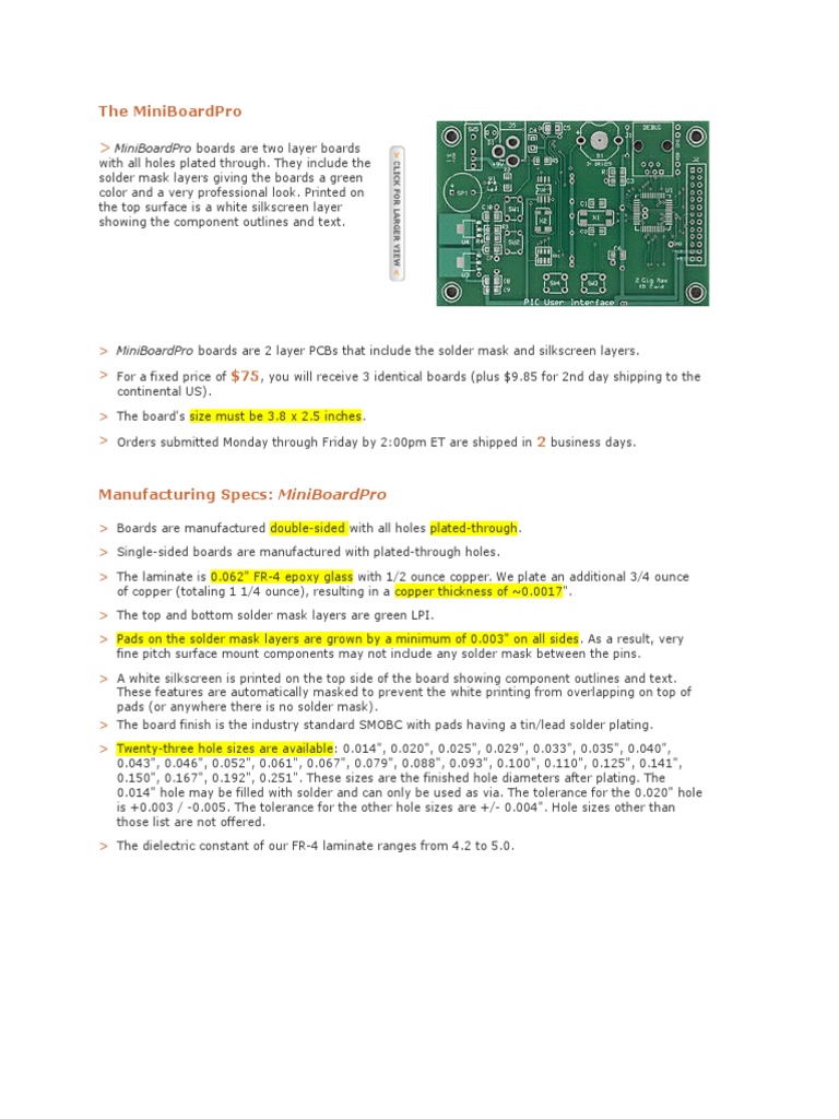 The Miniboardpro : Miniboardpro Boards Are 2 Layer Pcbs That Include ...