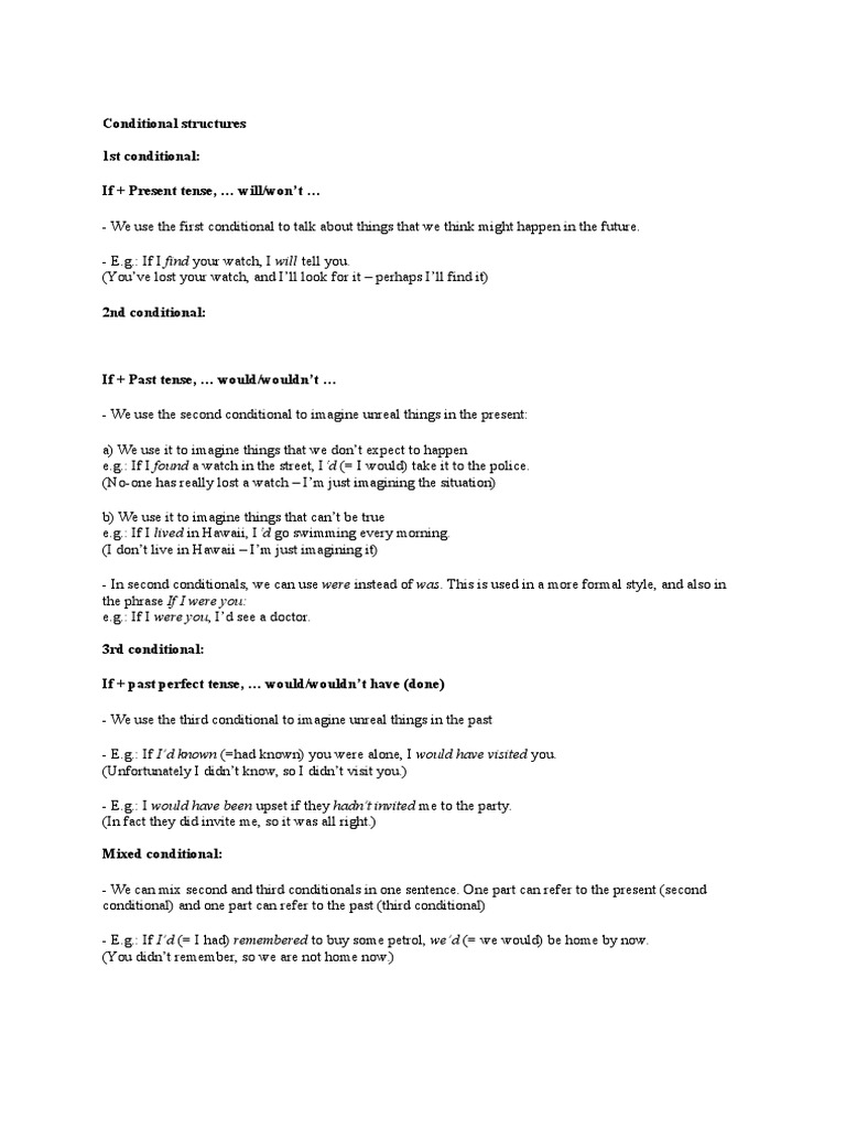 English Conditional Guide | PDF | Philosophy | Language Arts & Discipline