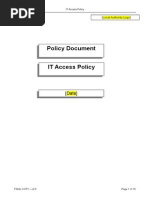 Policy Document IT Access Policy: (Date)