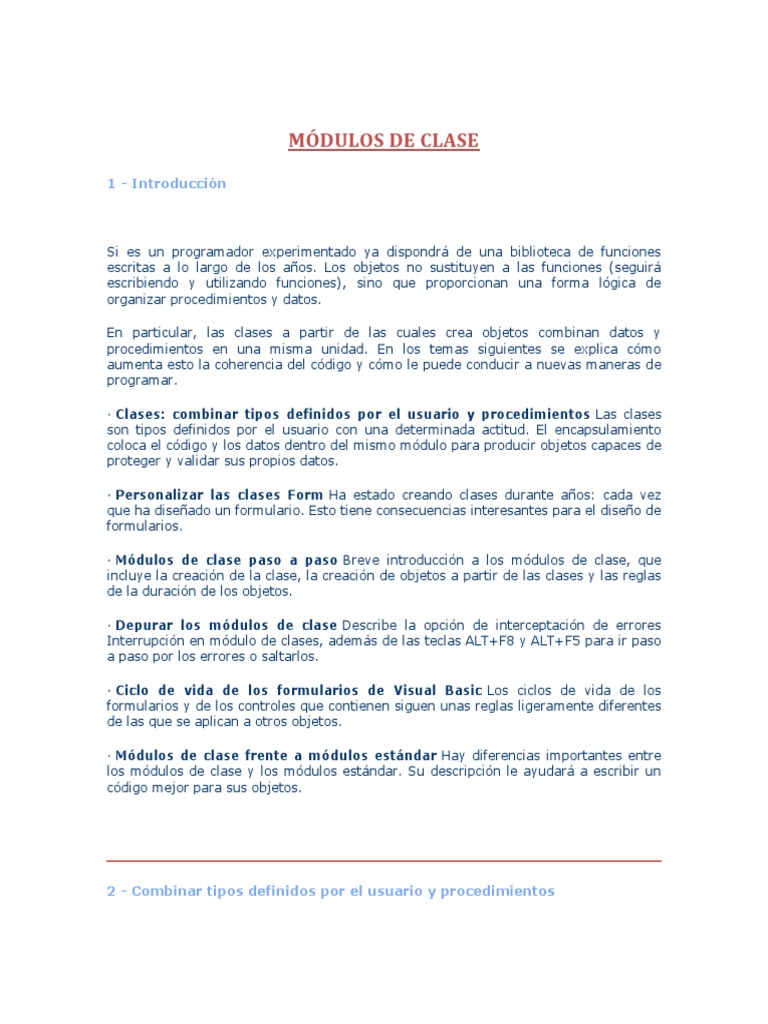 Modulos de Clase en VB6 PDF | Descargar gratis PDF | Objeto ...