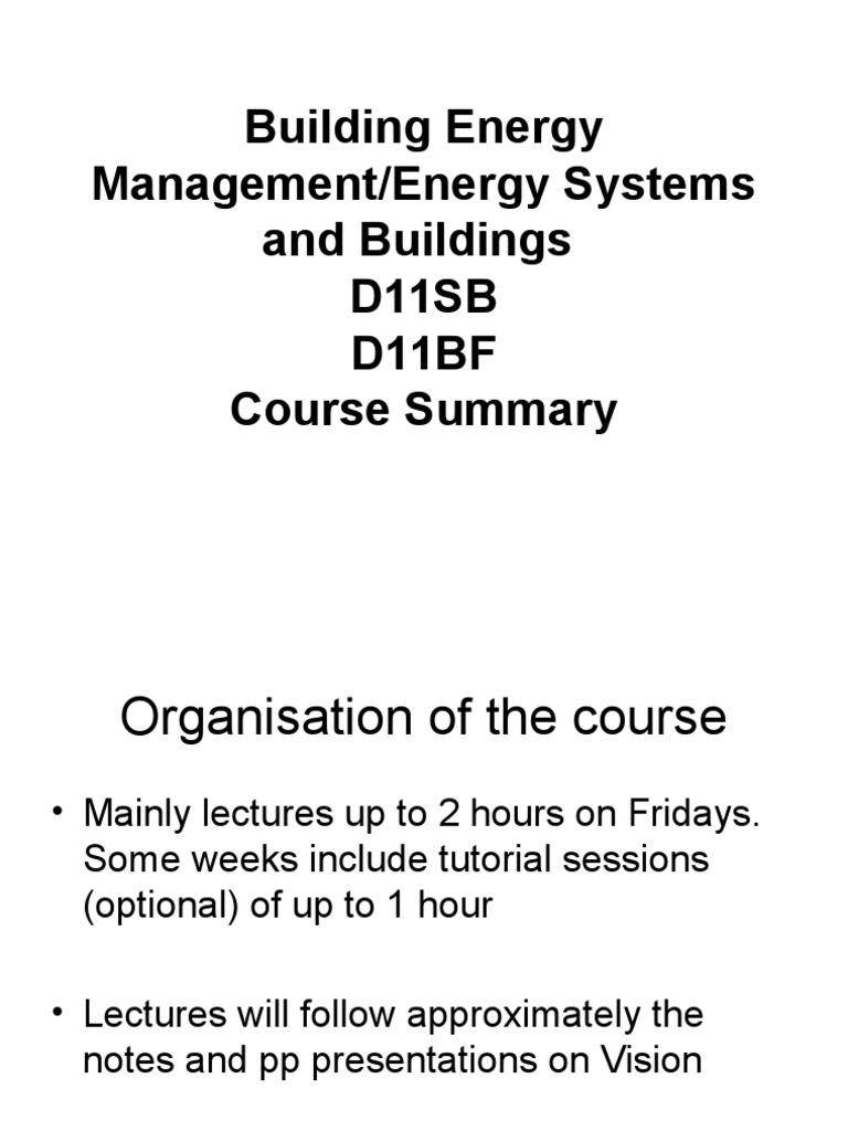 Energy Management Course Overview | PDF