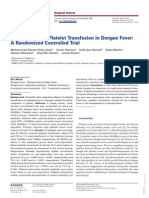 RCT Platelet Transfusion in Dengue