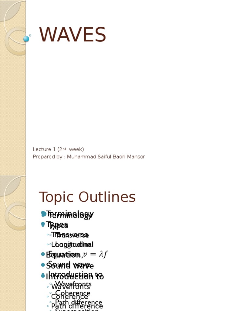 Understanding Waves: Types and Concepts | PDF | Interference (Wave ...