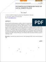 Recovery of Potassium Salts From Kiln Dust of Local Cement Plants