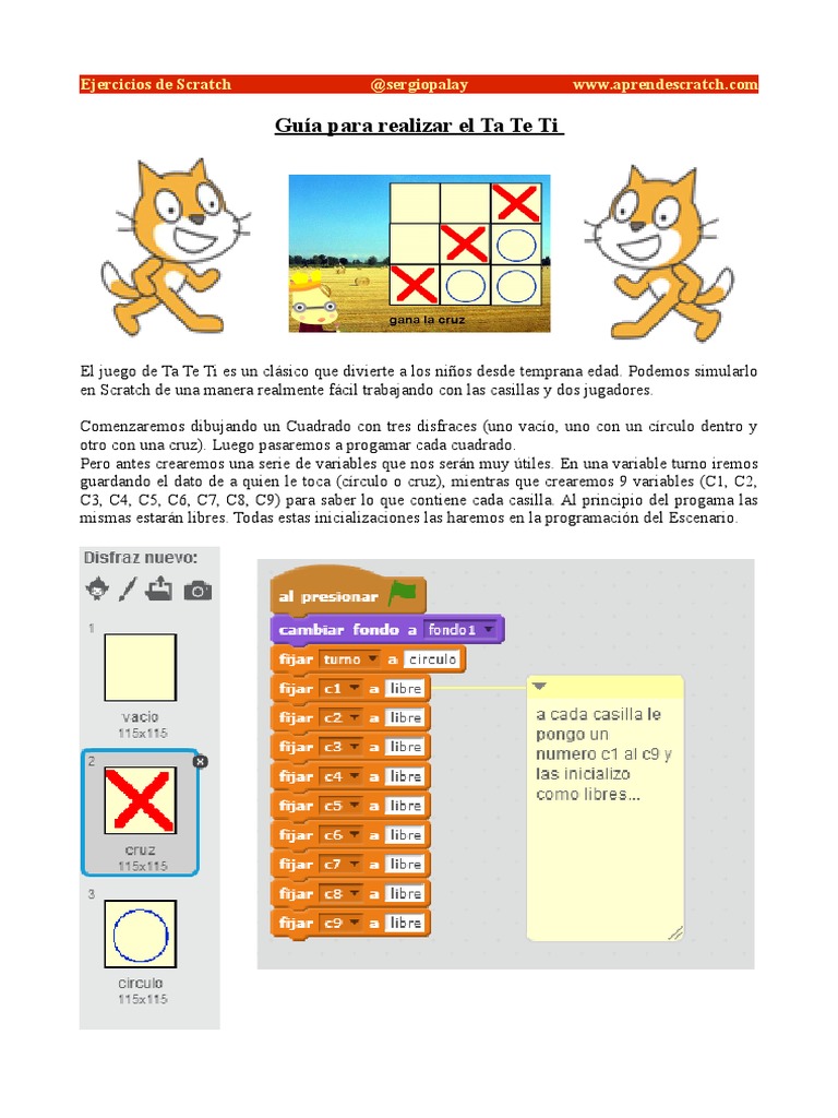 Crear Ta Te Ti en Scratch para Niños | PDF | Scratch (lenguaje de ...