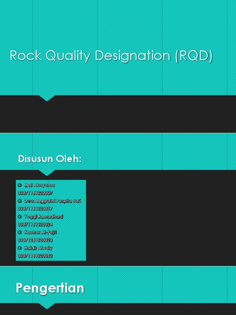 Penjelasan Rock Quality Designation (RQD) | PDF | Sains & Matematika ...