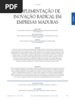 A Implementação Da Inovação Radicla Em Empresas Maduras