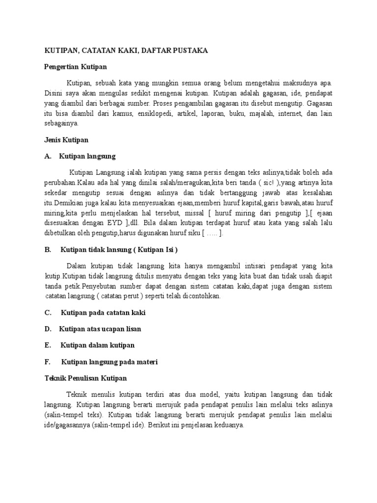 Kutipan Dan Daftar Pustaka
