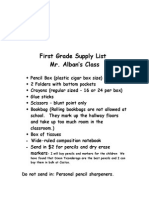 First Grade Supply List