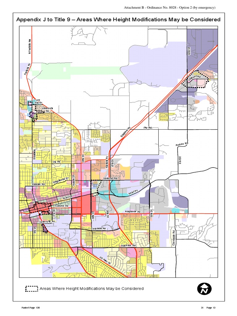 Boulder map showing where height modifications may be considered under new ordinance
