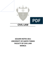 UST Golden Notes 2011 Civil Law Table of Contents