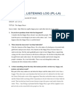 ELC120 Personal Listening Log (Pl-La) : 1. Do You Have Questions About What Has Happened?