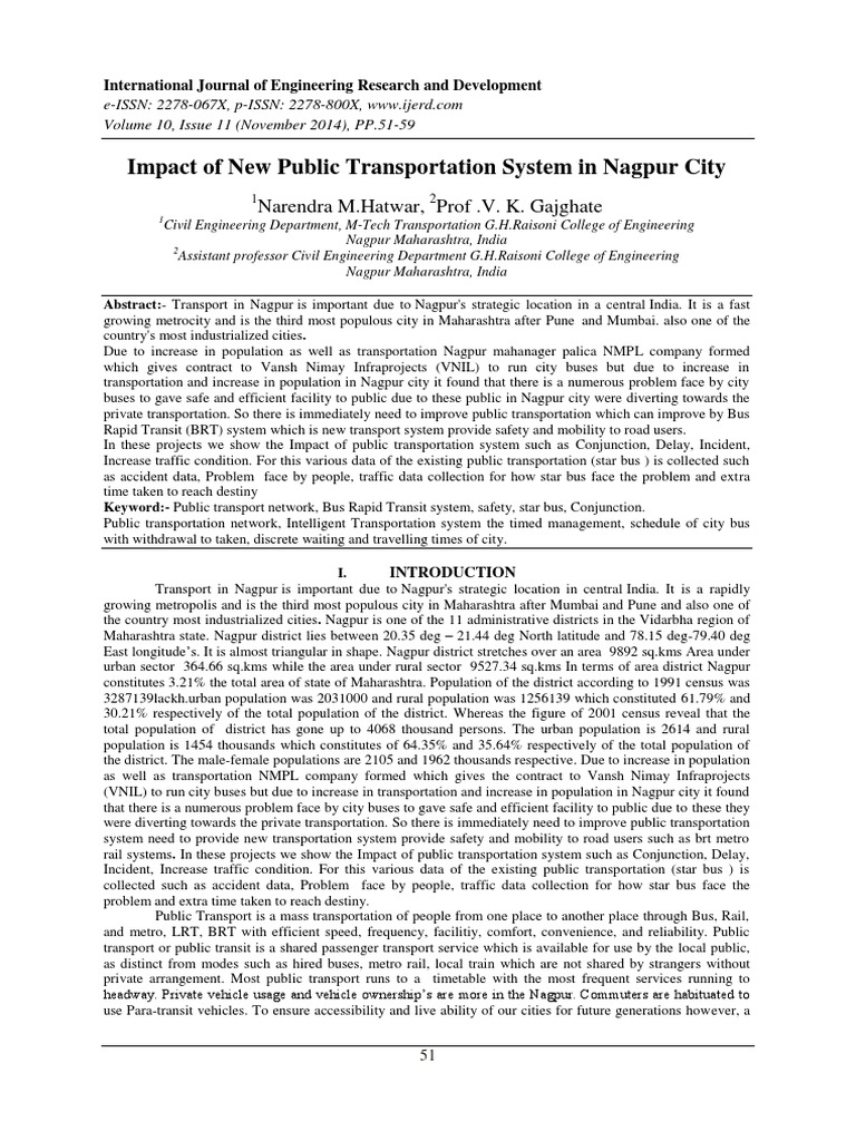 Impact of Nagpur's New Public Transport System | PDF | Public Transport ...