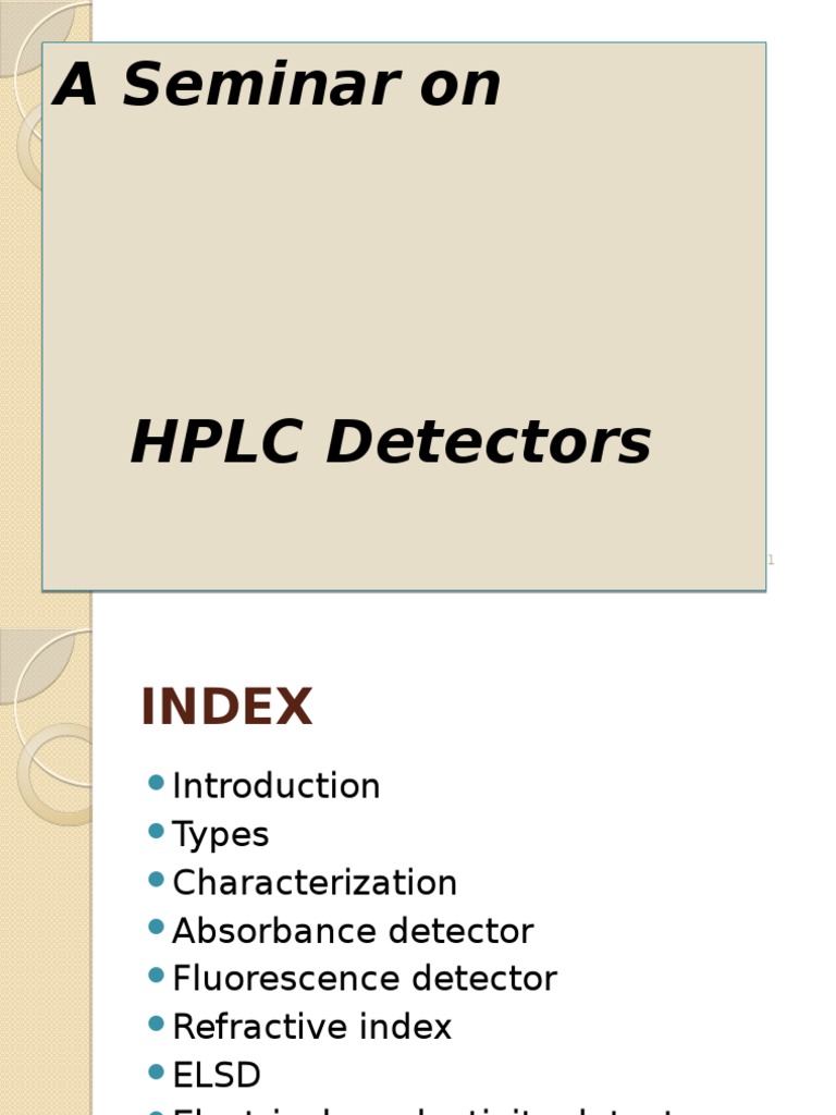 HPLC Detectors PDF High Performance Liquid Chromatography Fluorescence
