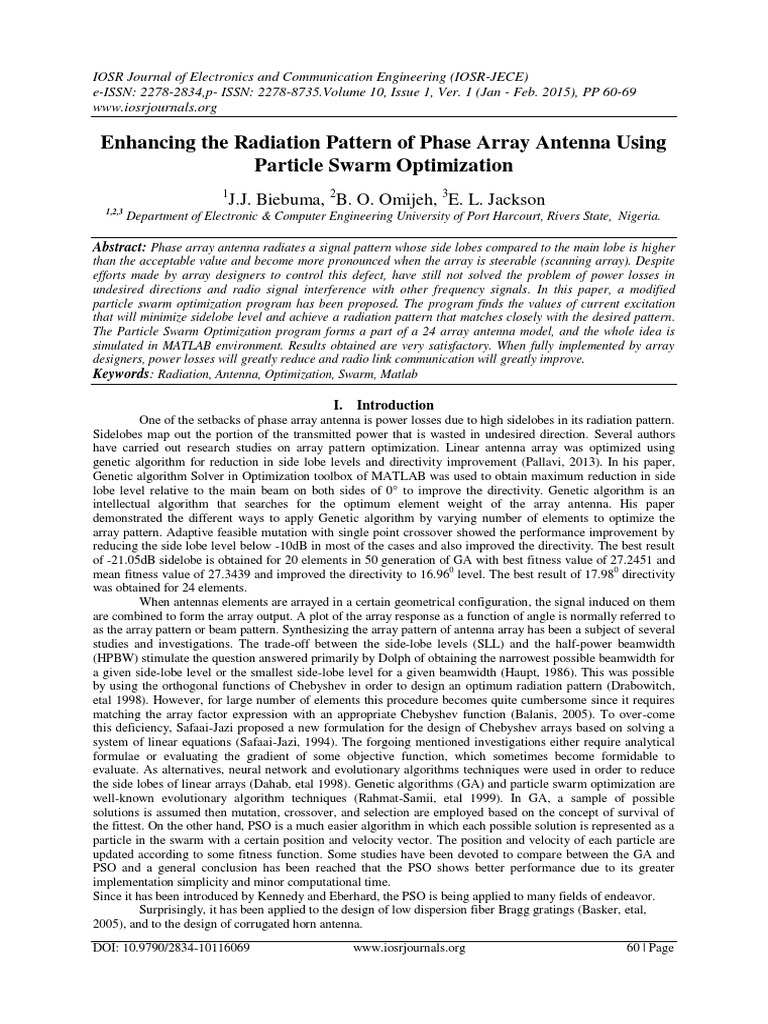Enhancing The Radiation Pattern of Phase Array Antenna Using Particle ...