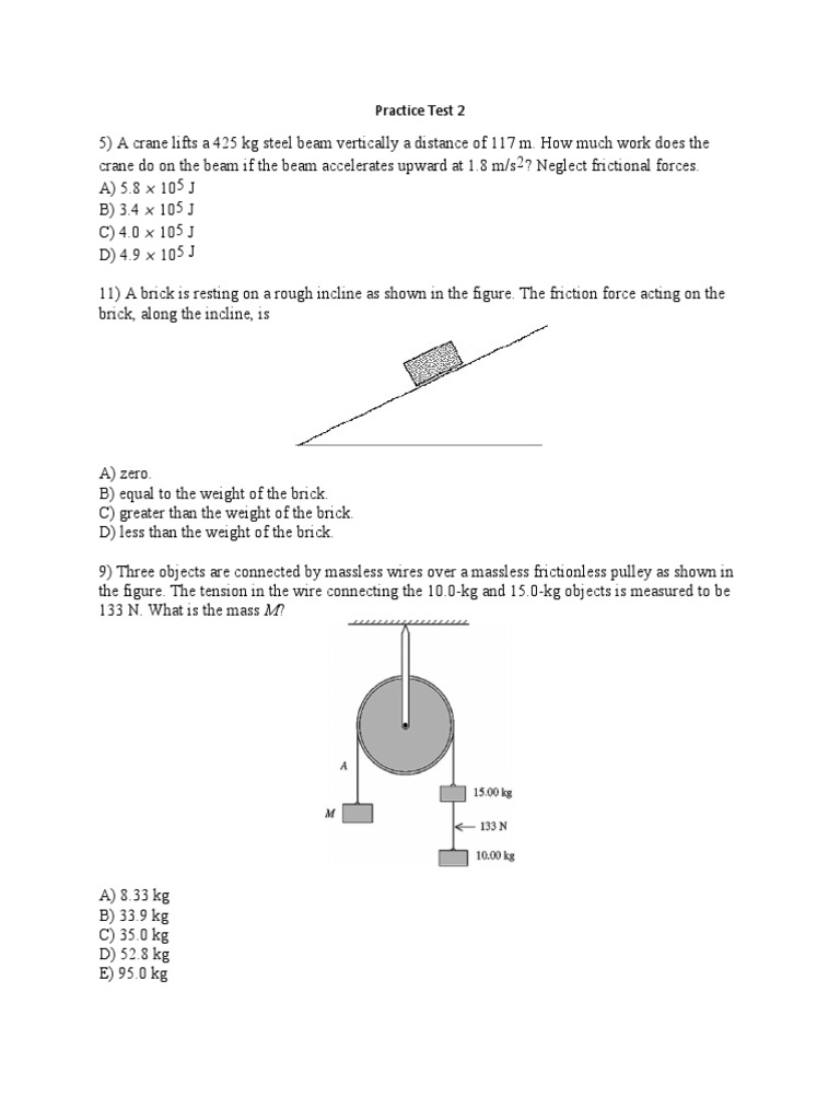 Physics Practice Test on Motion and Forces | PDF | Rotation Around A ...