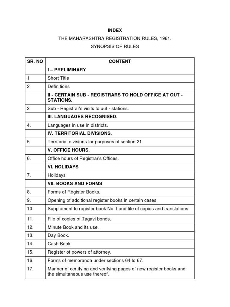 Maharashtra Registration Rules 1961 PDF | PDF | Domain Name Registrar