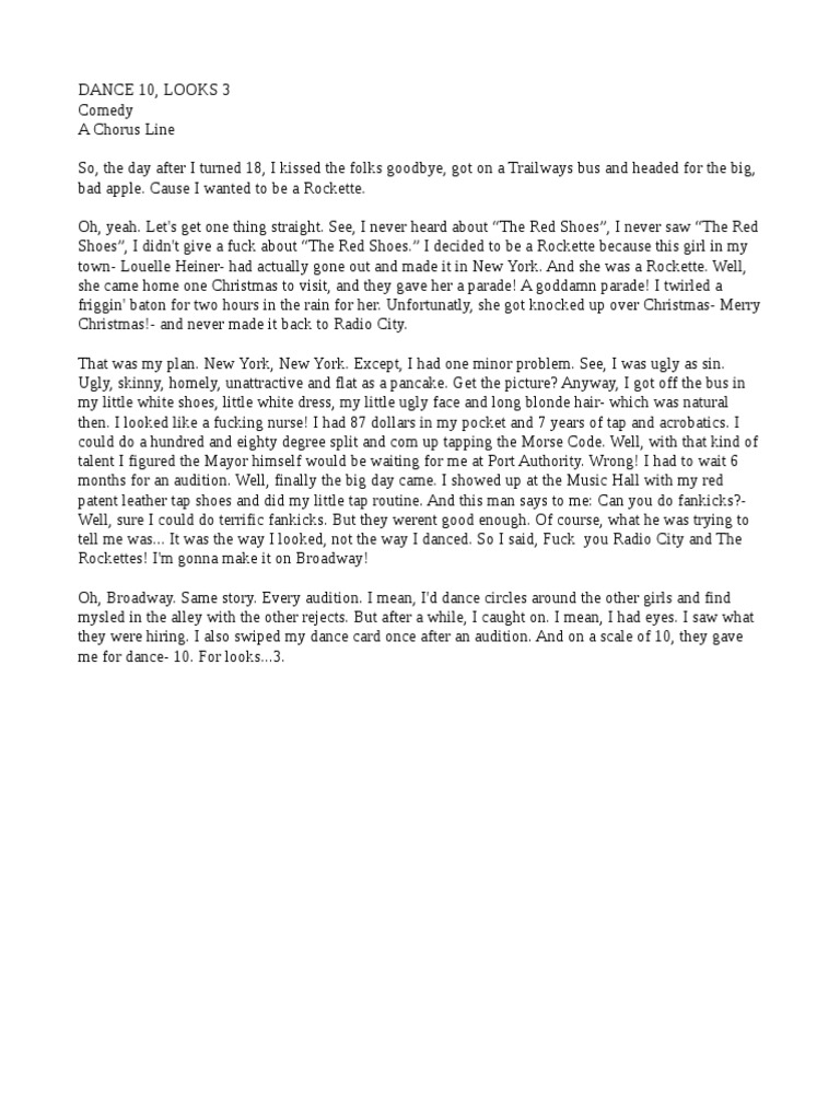 Dance 10, Looks 3 Monologue PDF