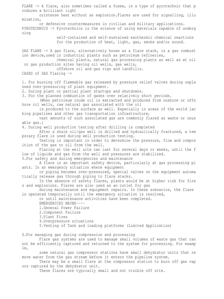 Flare and Gas Flaring PDF Natural Gas Petroleum